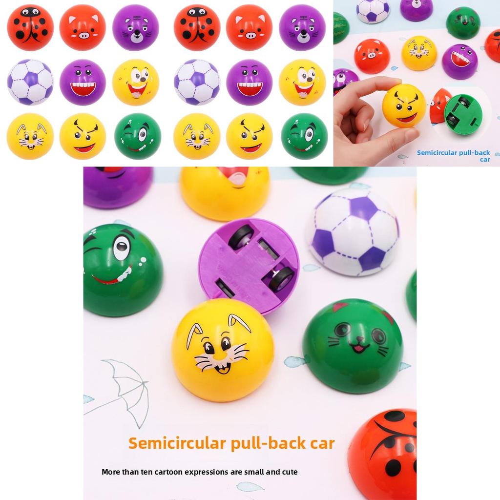 Mini-Aufziehspielzeug aus Kunststoff mit Cartoon-Ausdruck Halbkugel-Design für Kinder und Familienspaß