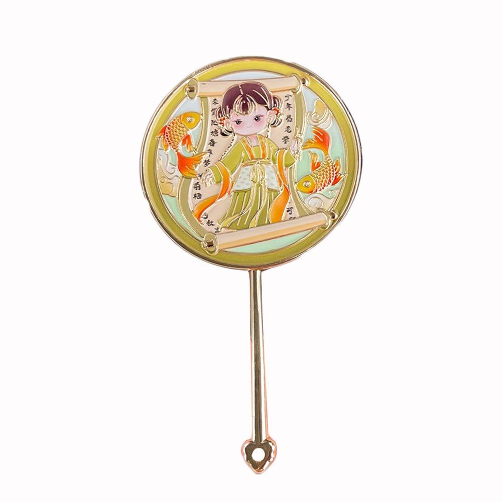 Emboss Cosmetic Mirror Portable Makeup Mirror Souvenir Chinese-style Handheld Mirror  Makeup