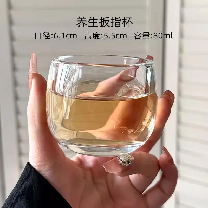 Thickened Crystal Glass Premium Teacup 100ml 100ml