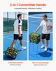 VEVOR Tennis Ball Hopper, Holds 80 Tennis Balls, Pickleball Basket Cart with Wheels for Easy Pick Up