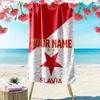 Custom Name SK Slavia Praha Print Beach Towel, Large Soft Quick Dry Towel for Beach Camping Swimming