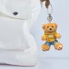 6 Inch Plush Bear Keychain Cartoon Bear Bag Charm Cute Stuffed Animal Keyring for Backpack Handbag Keys Hanging Accessories