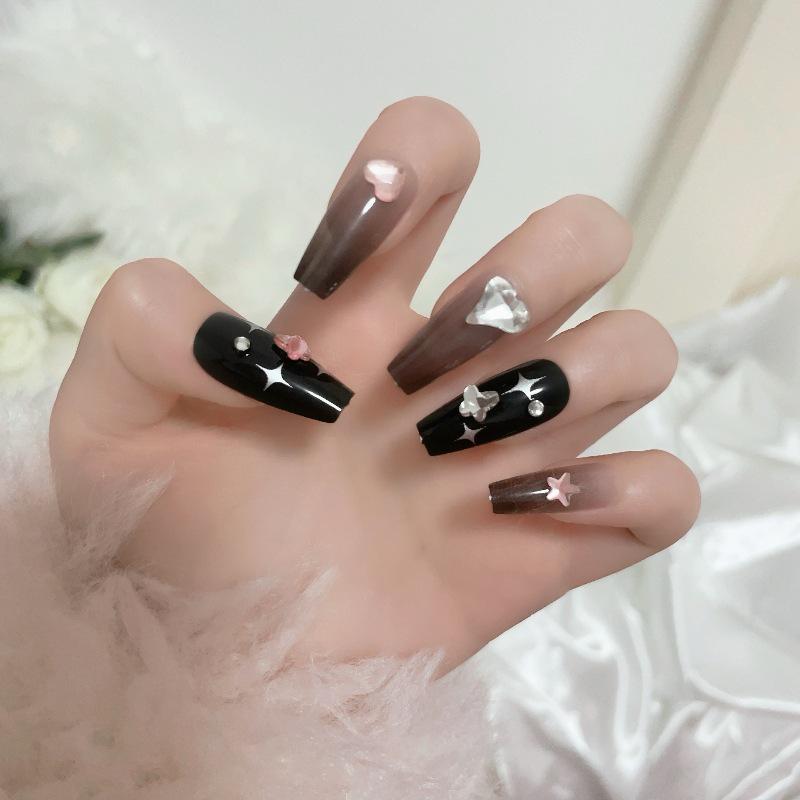 Luxurious Handmade Translucent Nail Tips for Autumn/Winter – Soft Texture, High-Class Feel
