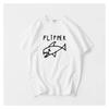 Kurzarm-T-Shirt im Rock-Stil für Damen und Herren, bequeme, lockere Passform, weißes Design