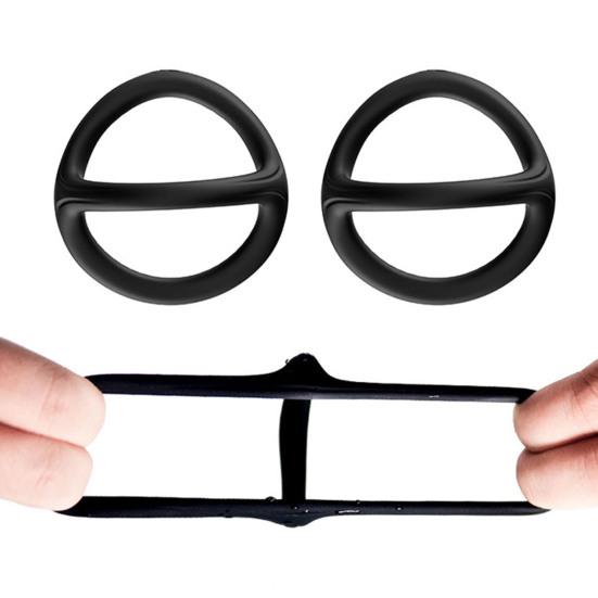 Penis Ring Firm-wrapped Stretchable Black Effective Dildo Foreskin Delay Ring for Bedroom
