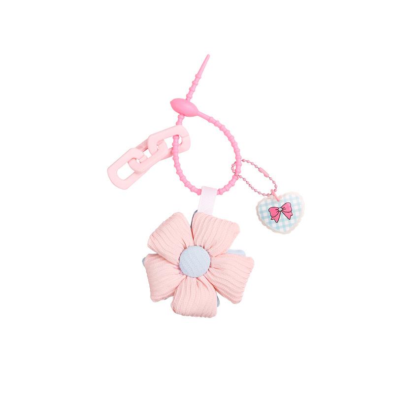 Lovely Fabric Lanyard Flower Keychain Cute Backpack Ornaments Pendant Keyring Lanyard Strap For Phone Chain Phone Accessories