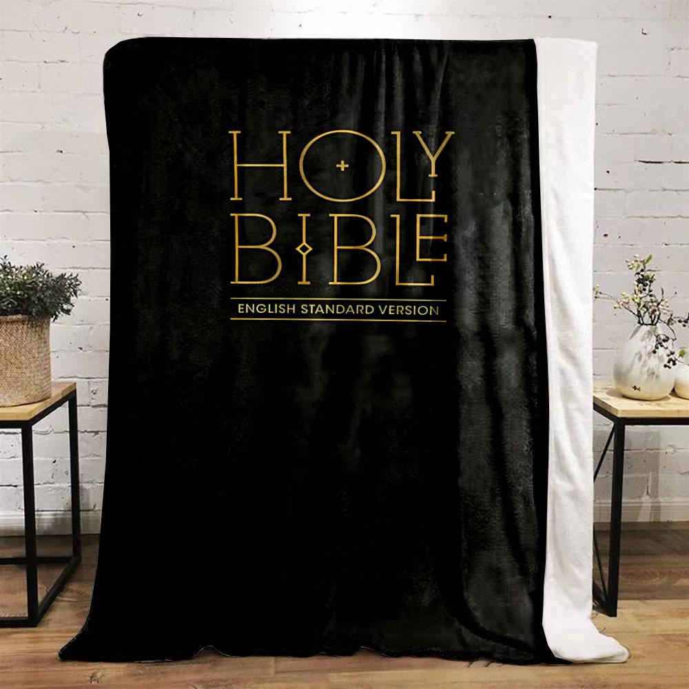 Holy Bible Print Blanket Printed Blanket for Living Room Bed Couch Lunch Break Soft Cozy Blanket for Friend's Festival Gift