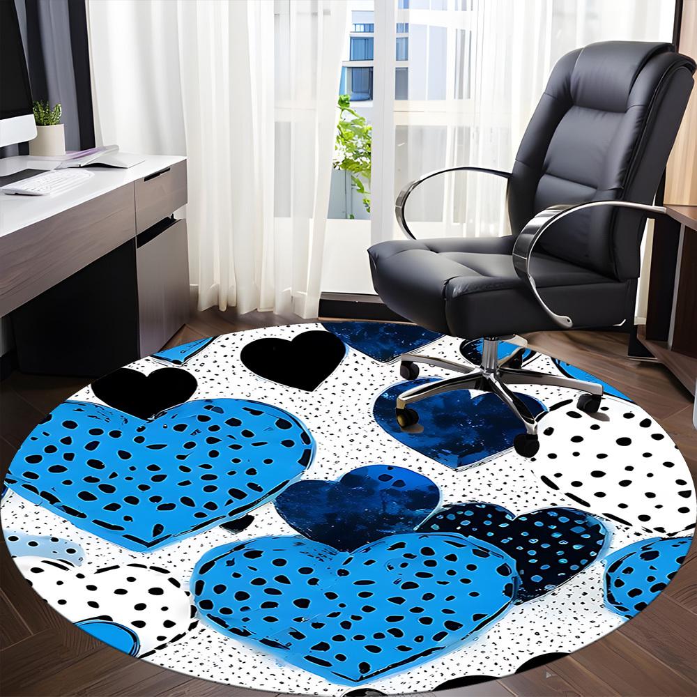 1pc Heart Print Chair Carpet for Office, Non slip, Soft and Durable Office Rug for Interior Decoration