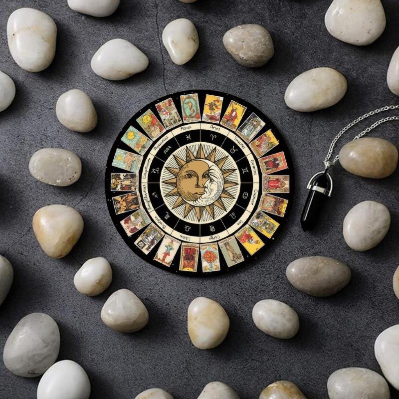 Pendel Divinations Matte Mauspad Tarotkarten Gummi Tischdecke Schreibtischdekoration Tarots Kartenmatte für Party Brettspiel