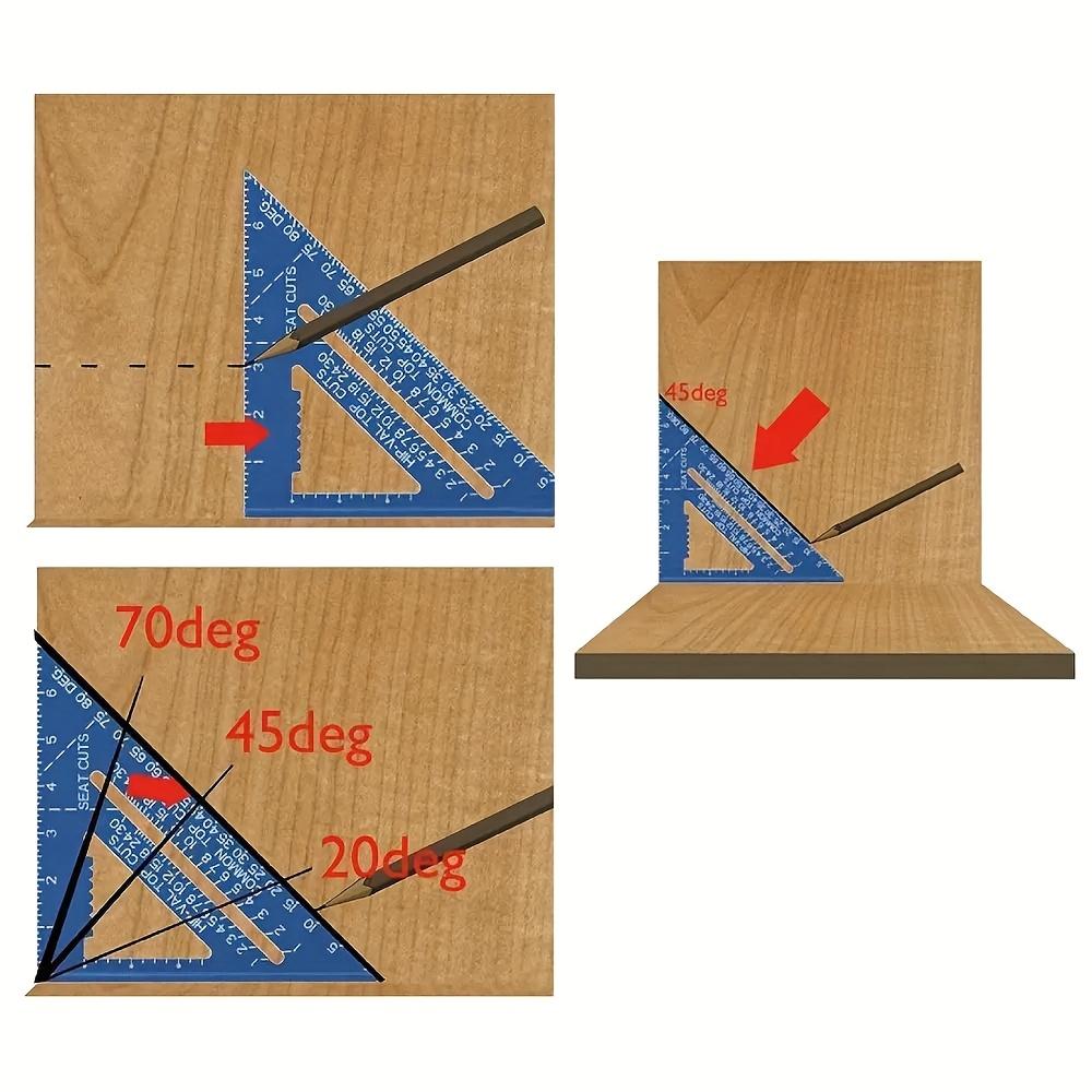 New 7 Inch Triangle Ruler Measurement Tool Carpenter Tools Inch Metric Angle Ruler Speed Square Woodworking Tools