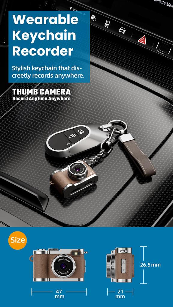 Retro Mini HD Digital Camera Keychain: Portable Cross-Border Photography/Video Recording Device