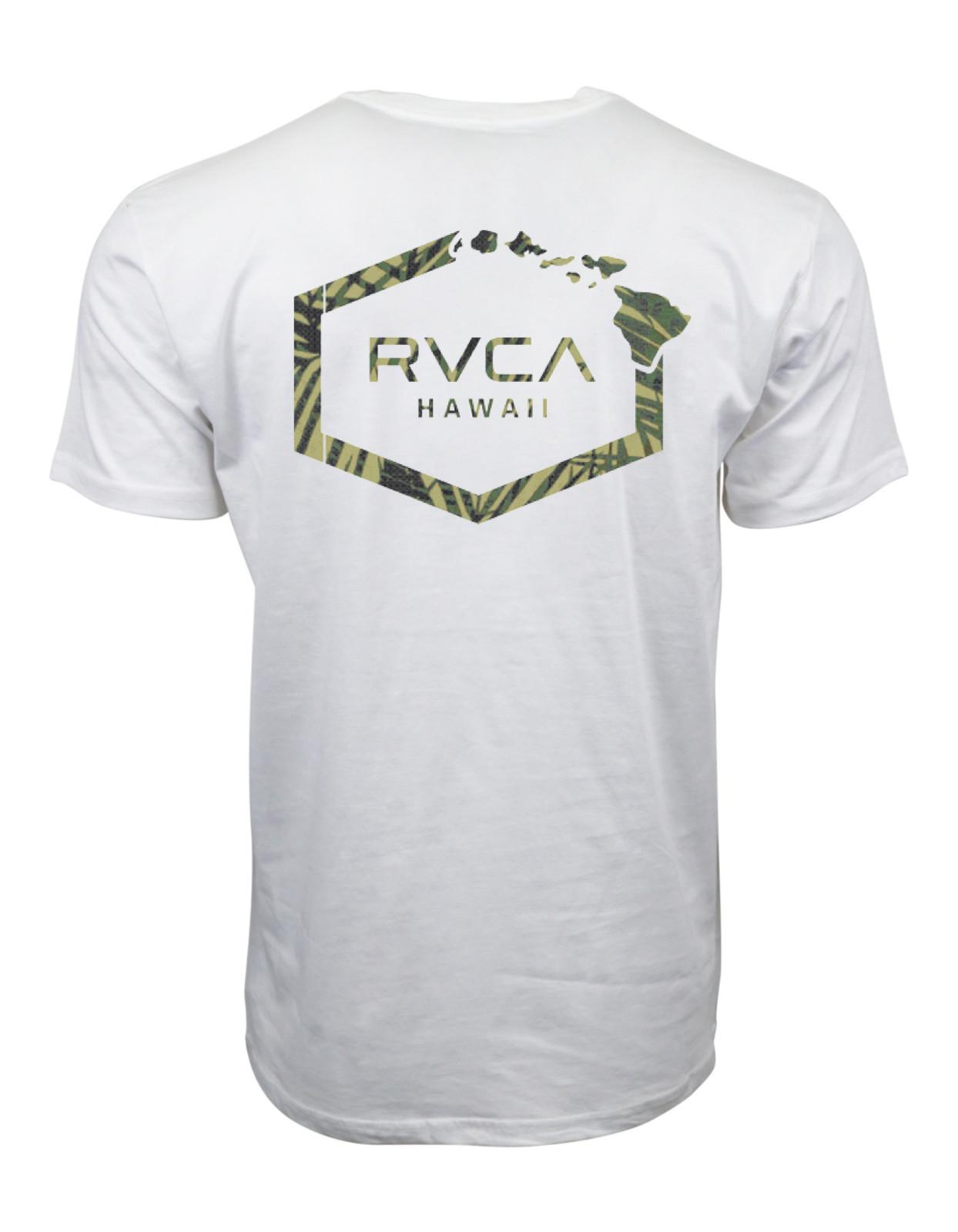 RVCA HAWAII ISLAND MENS MAP T SHIRT WHITE XXXL