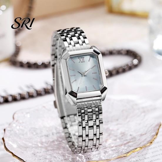 Pozłacany Zegarek Damski Styl Light Luxury Kwadratowa Tarcza Stalowy Prosty Pasek Ozdoba Biuro Impreza Randka Elegancki Zegarek na Rękę