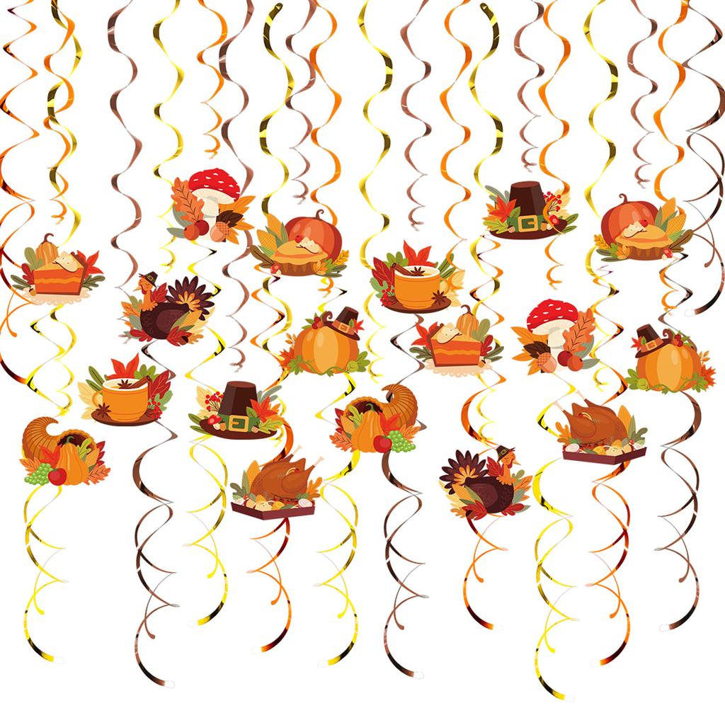Thanksgiving Spiral Hanging Decorations Home & School Thanksgiving Spiral Decors Set Long Lasting Party Enhancements