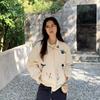 Chaqueta Fina Bordada con Flores y Pájaros Vintage para Mujer, Informal, Holgada, Versátil, con Cremallera, Ropa de Abrigo Diaria