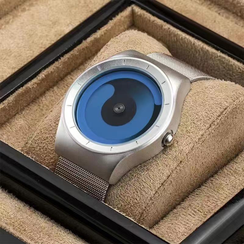 Innovative Men's No-Hands Swirl Quartz Watch – Waterproof, Stylish, and Perfect for Students