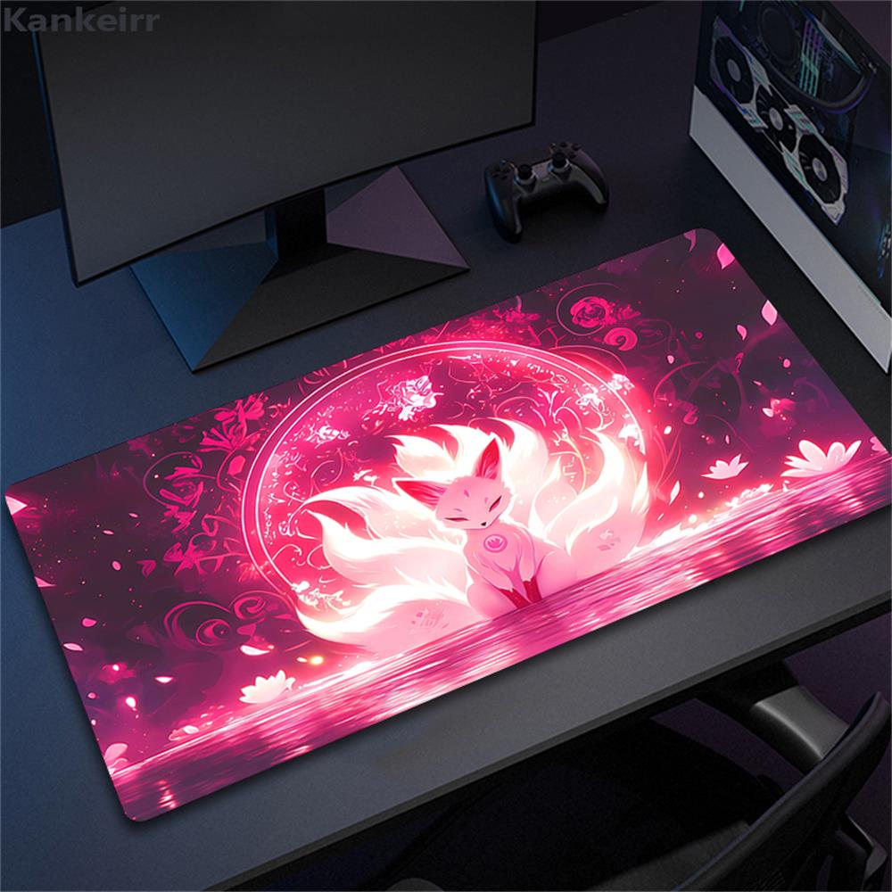 XXL Cute Mouse Pad Kawaii Fox Table Mat Mousepad Computer Pads xcm Big Desktop Mats Large Gamer Mouse Pads Keyboard Deskmat
