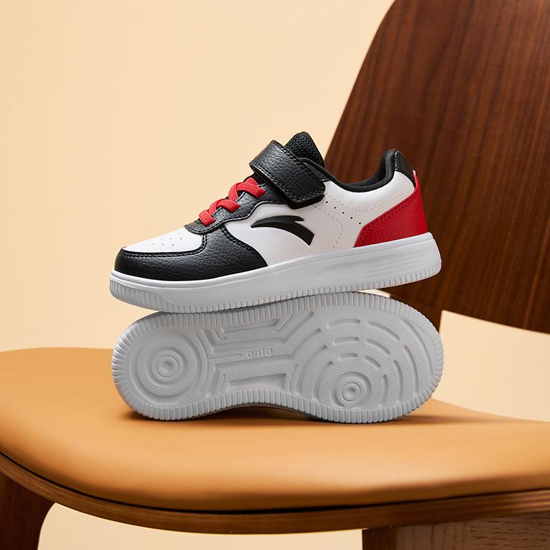 Anta Kids Synthetic Leather Trendy Fashion Comfortable Versatile Lightweight Shock Absorption Low Top Kids Skate Shoes Kids Skate Shoes A12449988-3