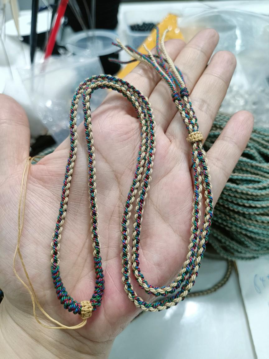 Tibetan-Style Hand-Woven Cotton Thread Pendant Necklace