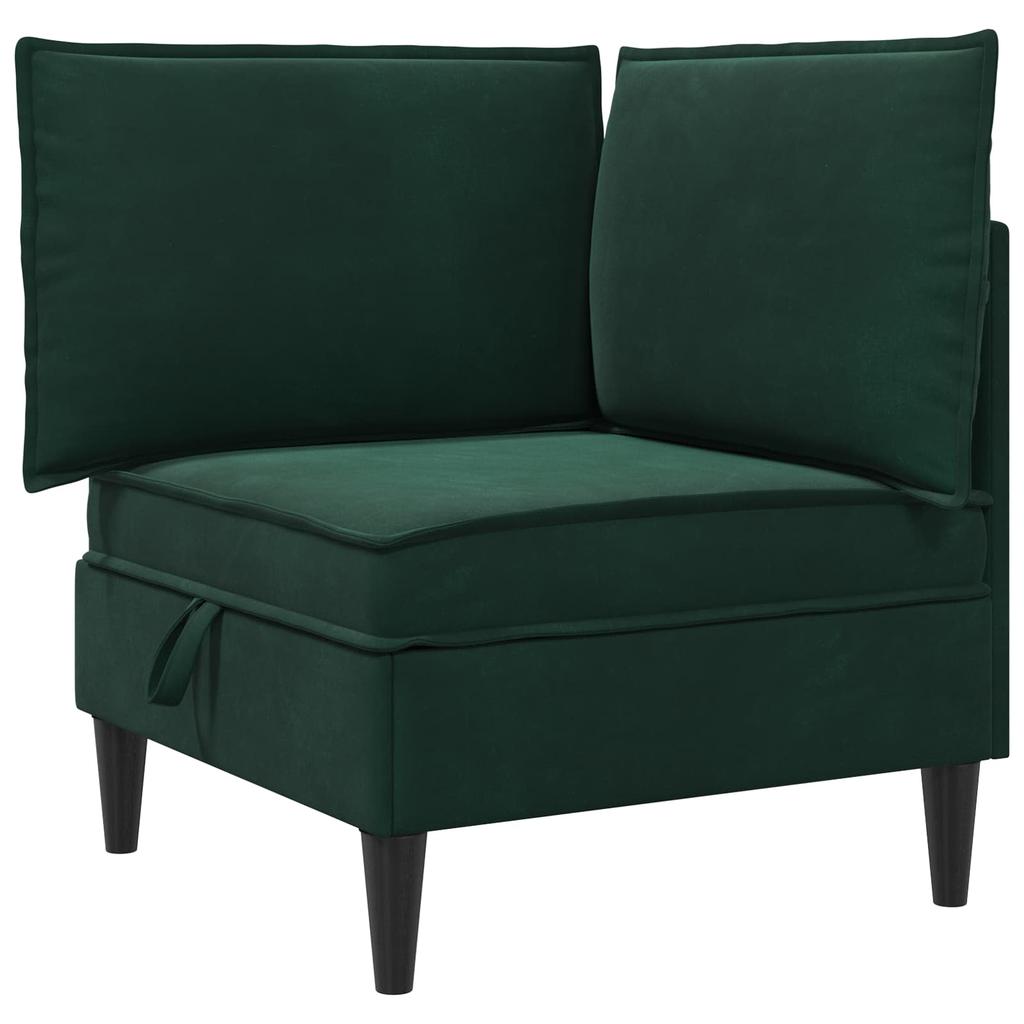 Living Room Set with Cushions 3 pcs Dark Green Velvet