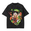 New Anime Dragon Ball Z Printed Tshirt Mens and Womens Washed Tshirt High Quality Vintage Cotton Tshirt Harajuku Tops