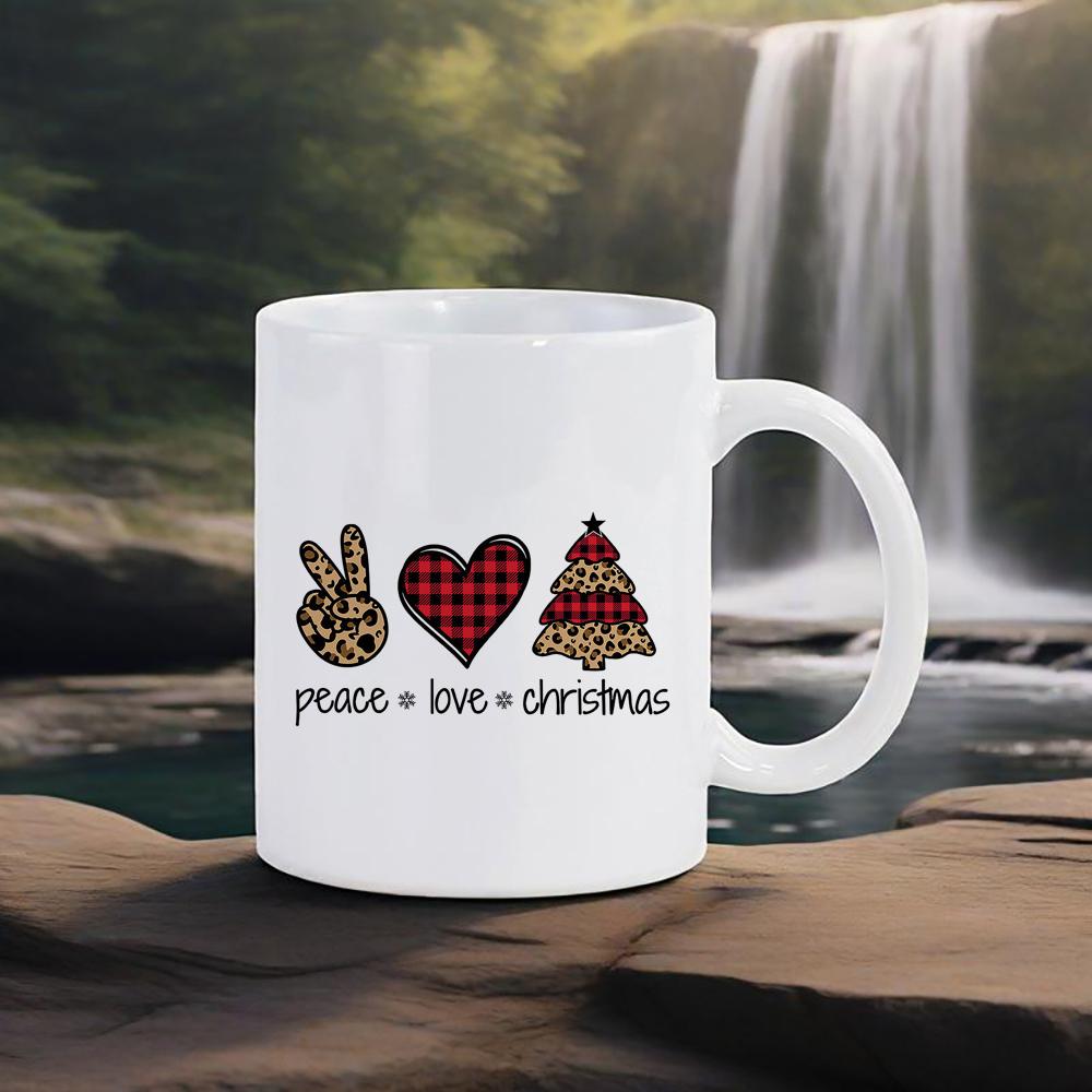 Coffee Mug Handwriting Merry Christmas Ceramic Mug Xmas Colors Love Water Cup For Milk Juice Cola Lovely Festive Gift Funny Cups