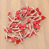 Kisangel 50pcs Mini Heart- Shaped Wooden Clips DIY Craft Clips Photo Paper Pegs for Photos Cards Paintings Scrapbookings Wedding Valentines Day Decor