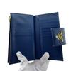 PRADA 1ML005 flap saffiano leather Bifold Wallet blue leather Women Used