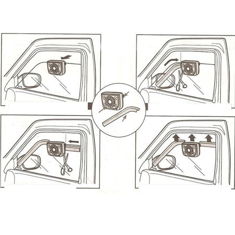 Solar Powered Car Window Ventilator Rapid Cooling Radiator Auto Fan Exhaust Window Ventilation Heat Exhaust Fan Auto Solar Fan
