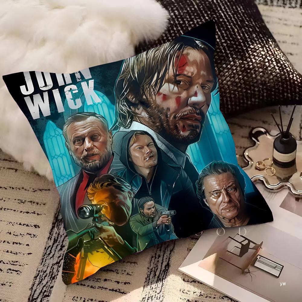 John Wick Pillow Case Square Pillow Bedroom Sofa Leisure Comfort Cushion Car Living Room Home Decoration