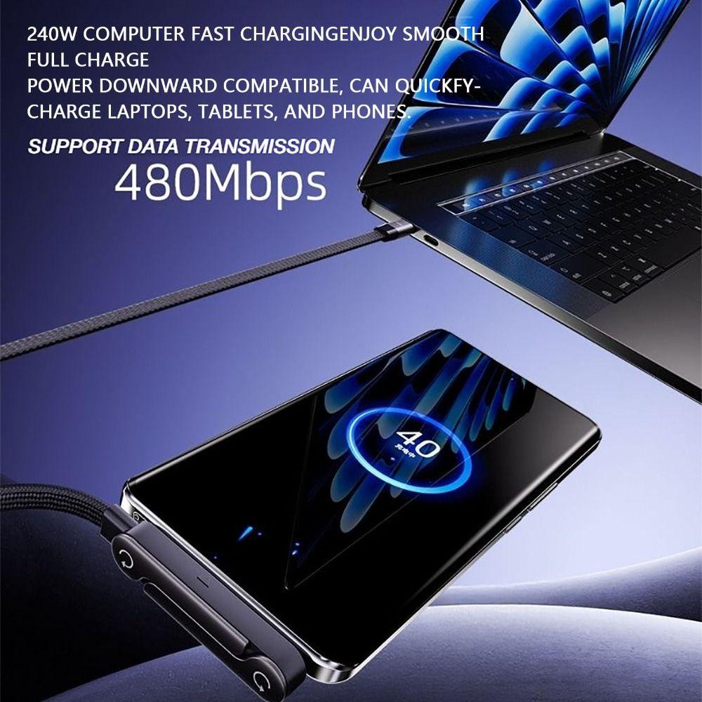 with Built-in Phone Stand Fast Charging Cord 240w Sideways Phone Charger  for Smartphones Tablets