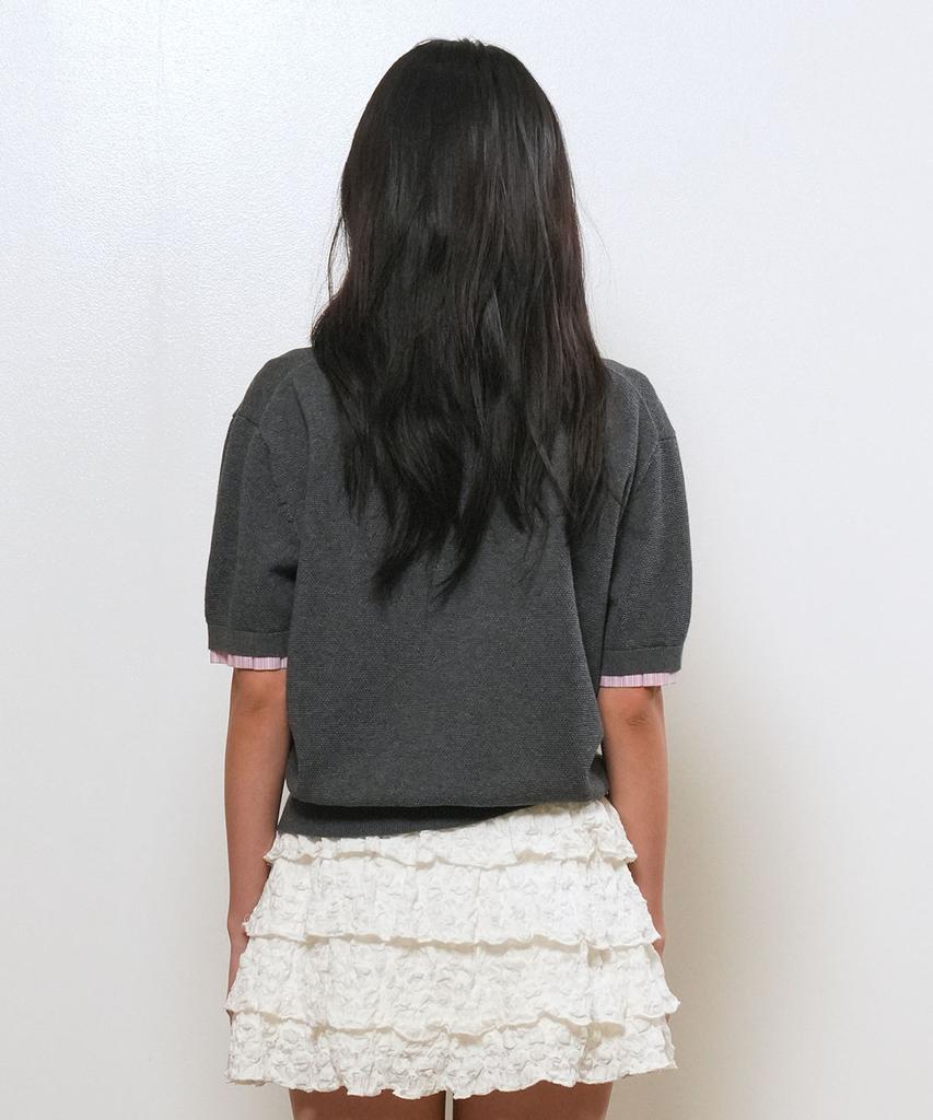 GENERALIDEA Shirt Collar Pique Half Knit [Charcoal] / Gf2Lkp531