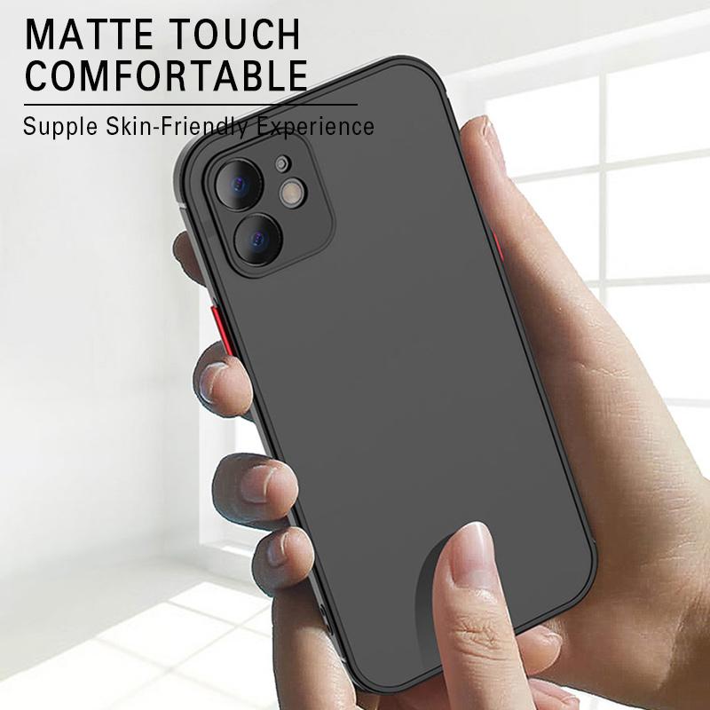 Luxury Silicone Shockproof Matte Phone Case For iPhone 11 12 Pro Max Mini X XS XR 7 8 Plus SE 2020 Ultra Thin Transparent Cover