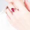 Purple Gold-Plated Rose Gold Phoenix Tail Inlaid Redstone Ring, Noble Temperament And Elegant Color Gold Live Ring Ring