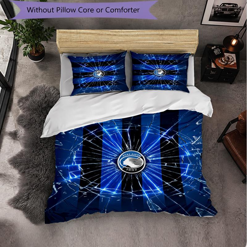 Biancheria da Letto a Tema Atalanta FC Set 3 Pezzi Copripiumino Biancheria da Letto Decorativa Per Camera Teen Decorazione Casa