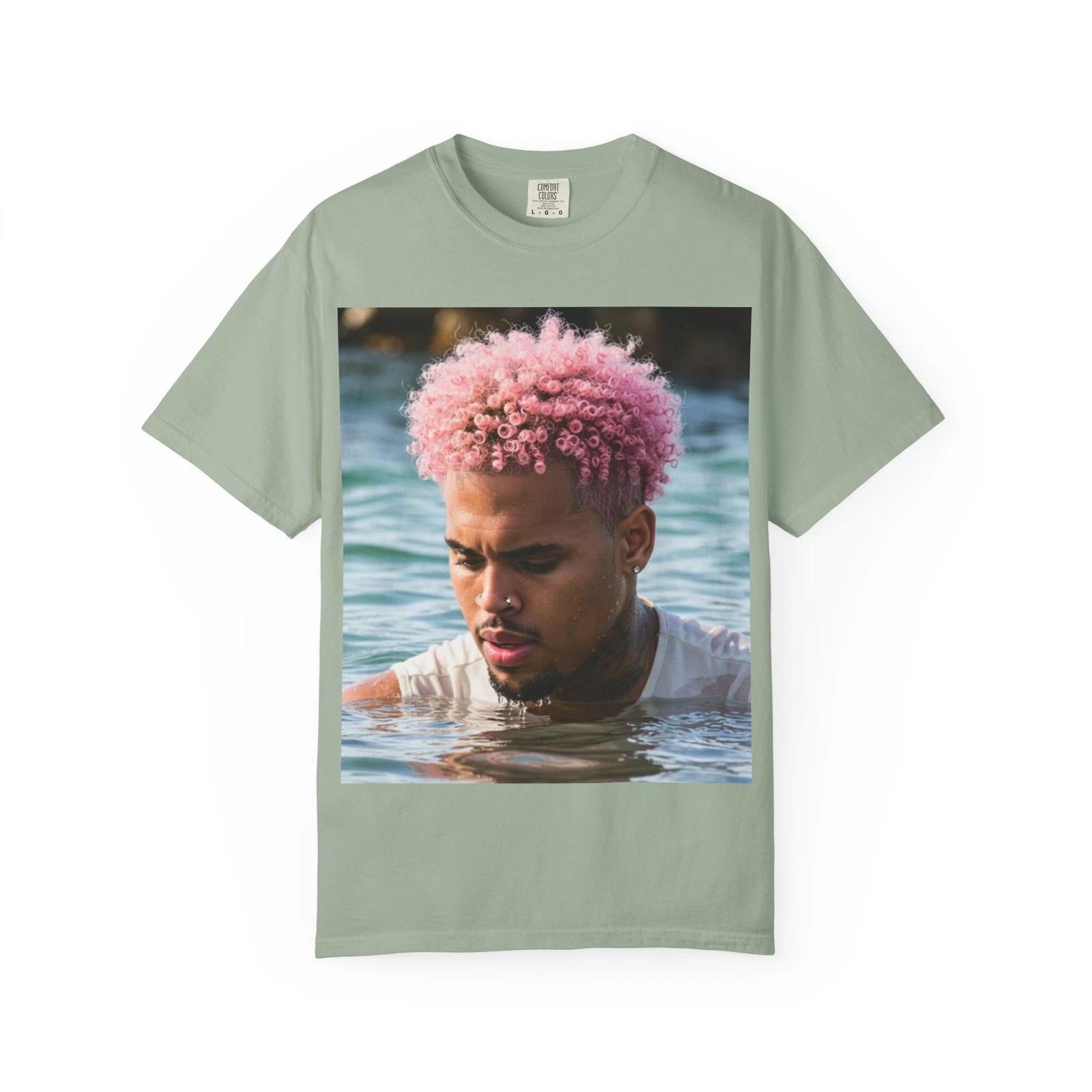 Man with Pink Hair Photo T-Shirt | Portrait Tee 2XL