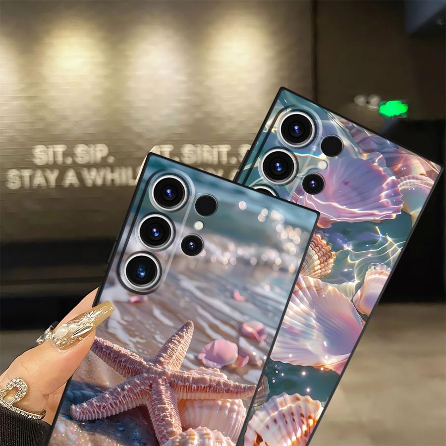 Funda Phone Cover Case for Samsung Galaxy S23 S24 Plus S10 S9 S20 S21 FE Note 20 Ultra 8 9 10 S25 Ultra Ocean Scenery Pattern