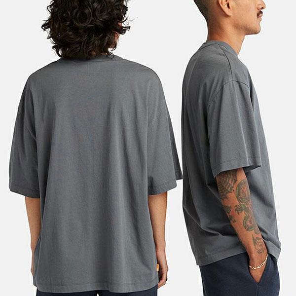 Timberland Letter Pattern Printed Casual Loose Comfortable Breathable Round Neck Short Sleeve Drop Shoulder T-Shirt Unisex T-Shirt Rock-Blue A6QAH-DH3