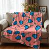 Pink Blue Heart Lollipop Soft Flannel Blanket Breathable Warm Throw for Office Car Sofa Kids Room Birthday Xmas Gift