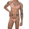 Lace Lingerie Bra Set Men Sissy Panties Mini Underwear Thong Crossdressing Nightwear Spaghetti Straps Costume