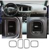 4X Black Carbon Fiber Dashboard Air Vent Ring Trim Decor for Dodge Charger 2011+