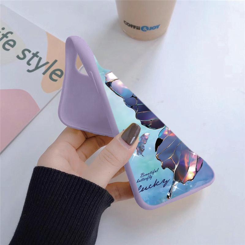 Butterfly Soft Silicone Case For Redmi Note 13 Pro 13C 14 Poco C65 Samsung A55 M35 S24 Xiaomi iPhone Huawei Honor 200 Realme 9 Camera Shockproof Cover
