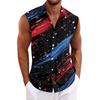Męska hawajska koszula z klapami zapinana na guziki T-shirt top
