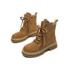 Super fire leather inner height increase British style Martin boots women's spring and autumn matte texture short boots tooling rhubarb boots