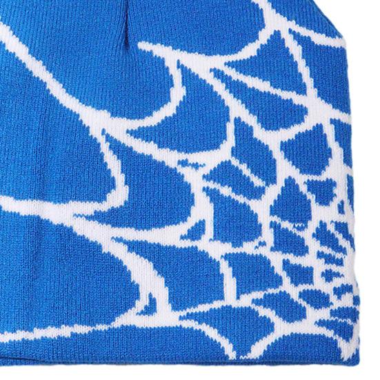 Unisex Knitting Hat Spider Web Pattern Jacquard Design Stretchy Fit Soft Hat Hiking Traveling Outdoors Warm Winter Hat