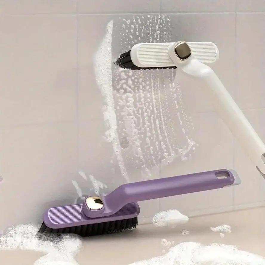 1 Pcs Household Portable Rotating Crevice Brush With No Dead Corners Bathroom Toilet Hard Bristled Handheld Tile Floor Brush