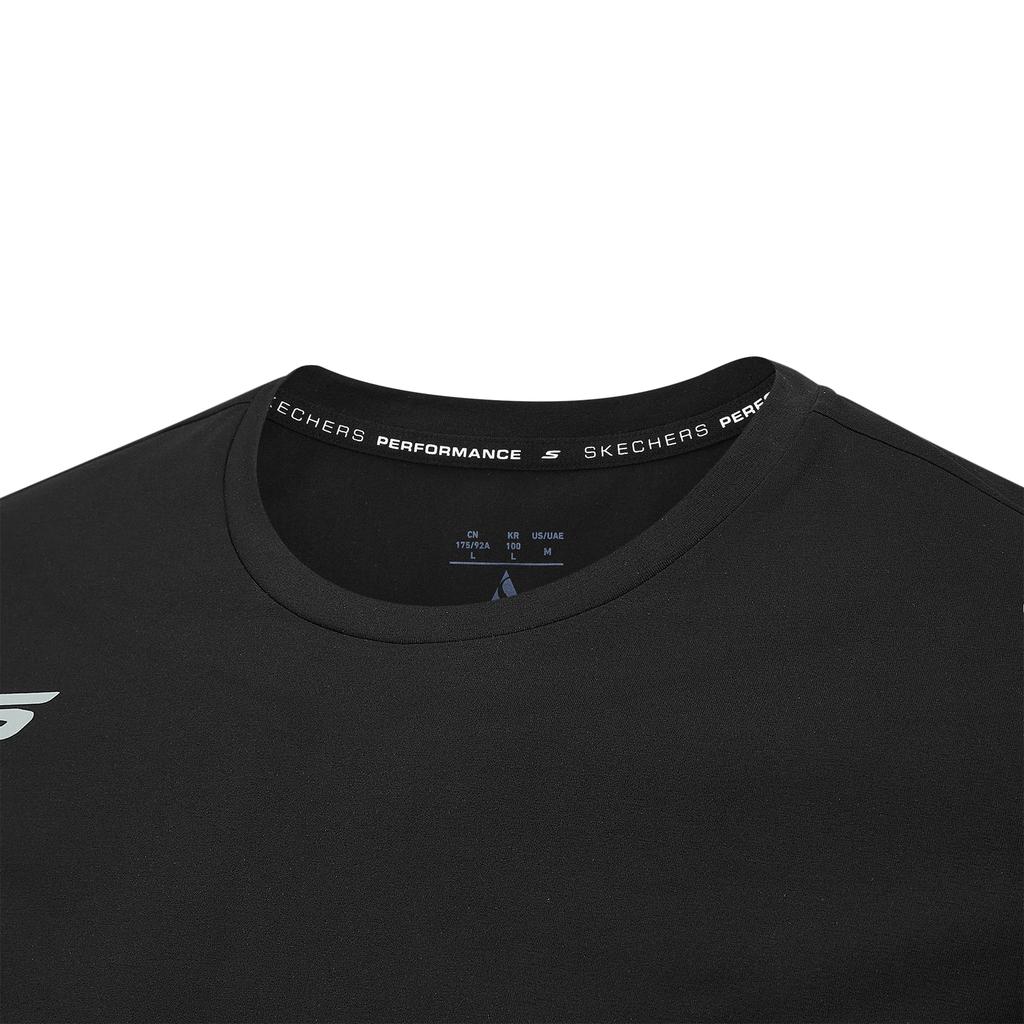Skechers Breathable Moisture-Wicking Solid Color Comfortable T-Shirt Men tops P226M293-0018