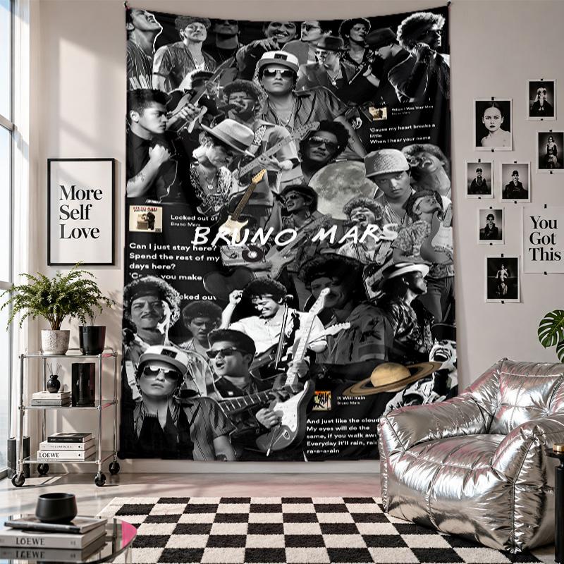 Wall TapestryBruno Mars Art Hanging Cloth Decorative Background Cover for Room Decoration