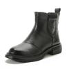 New Genuine Leather Low Heel Beef Sole Women's Ankle Boots Fashion Casual Leather Boots Warm Cotton Shoes C875