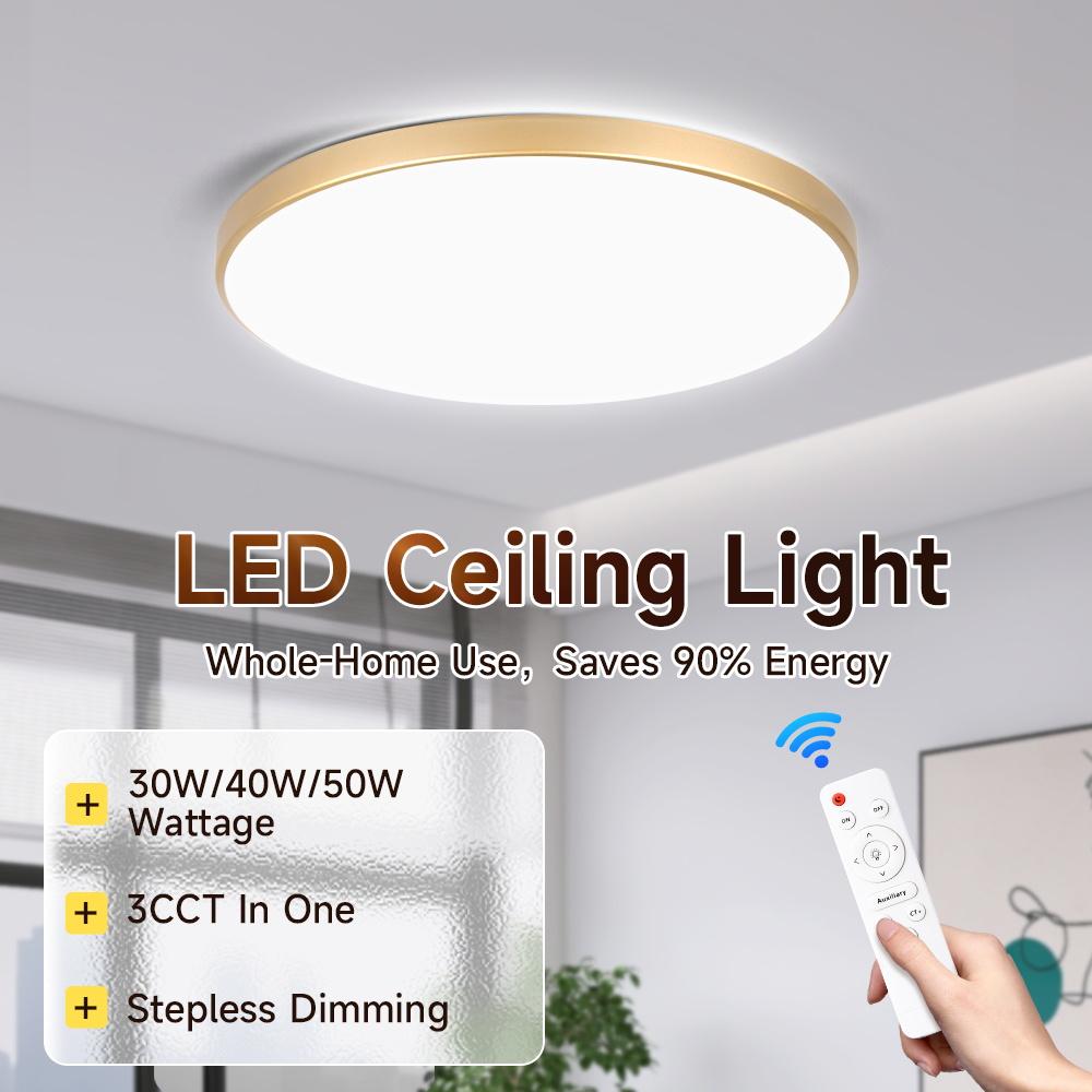 Plafoniera LED Dimmerabile con Telecomando Lampada da Soffitto Rotonda Ultra Sottile a Incasso per Soggiorno Camera da Letto AC85-265V